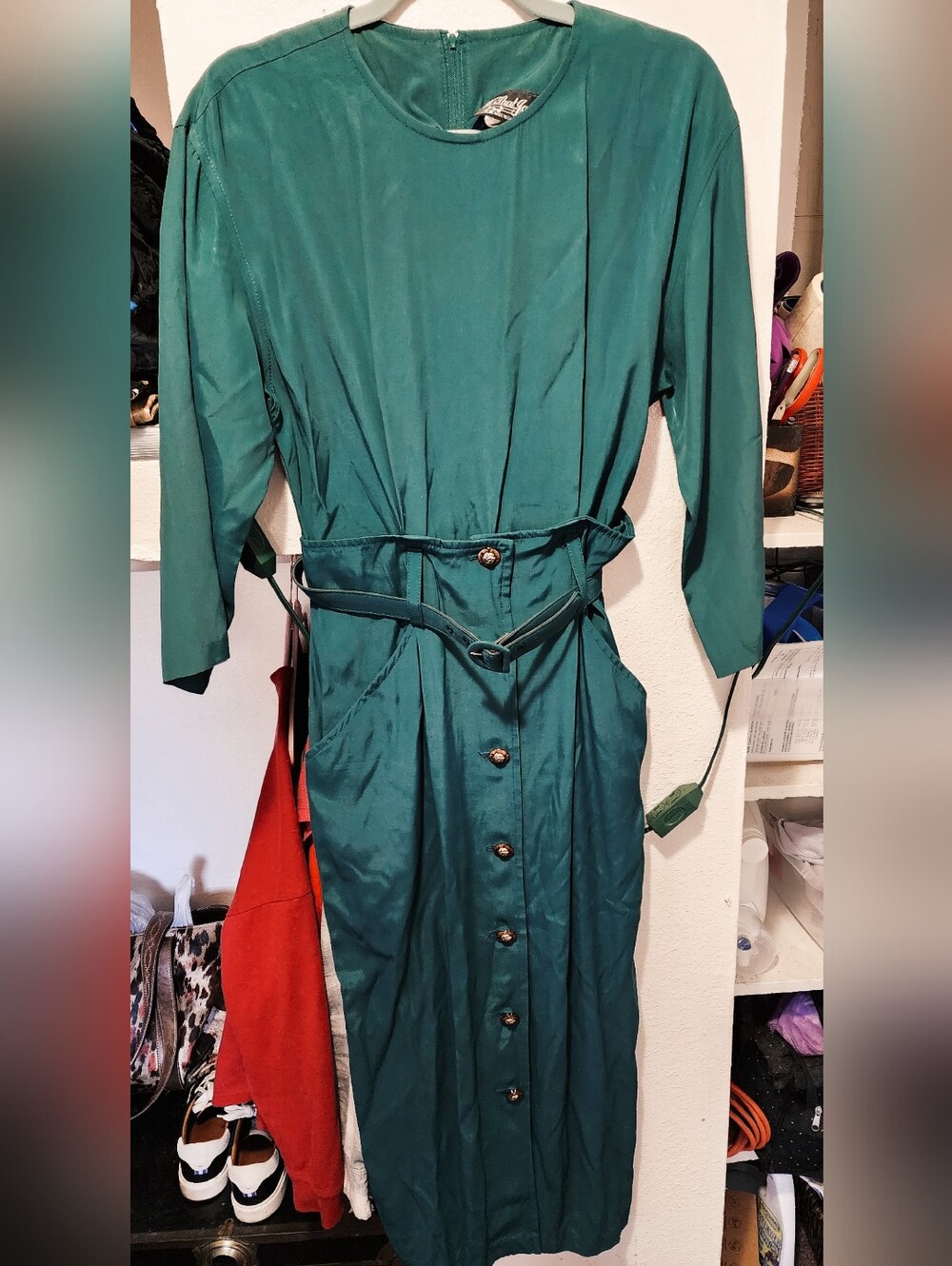 WOMEN'S 90'S MAXI DRESS - FORREST GREEN